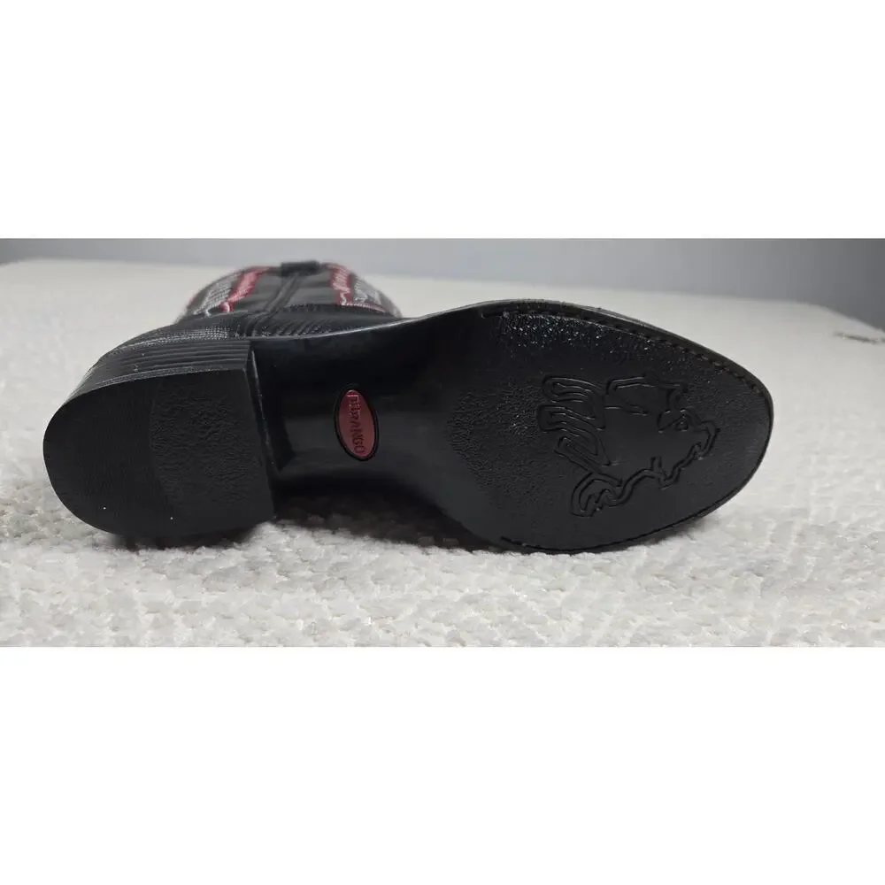 Durango kids Cowboy boots BT940 Lizard print black/red/white Western Size 6D